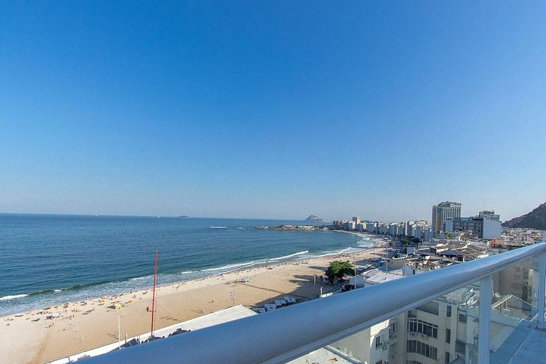 Flat Praia de Copacabana - 2 quartos garagem terraço panorâm