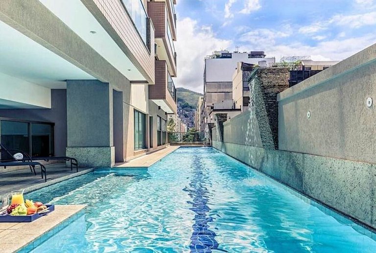 Flat Praia de Copacabana e Ipanema - Piscina Sauna Academia